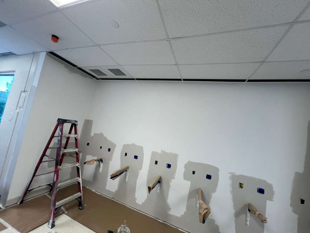 Commercial interior drywall patch and paint prep